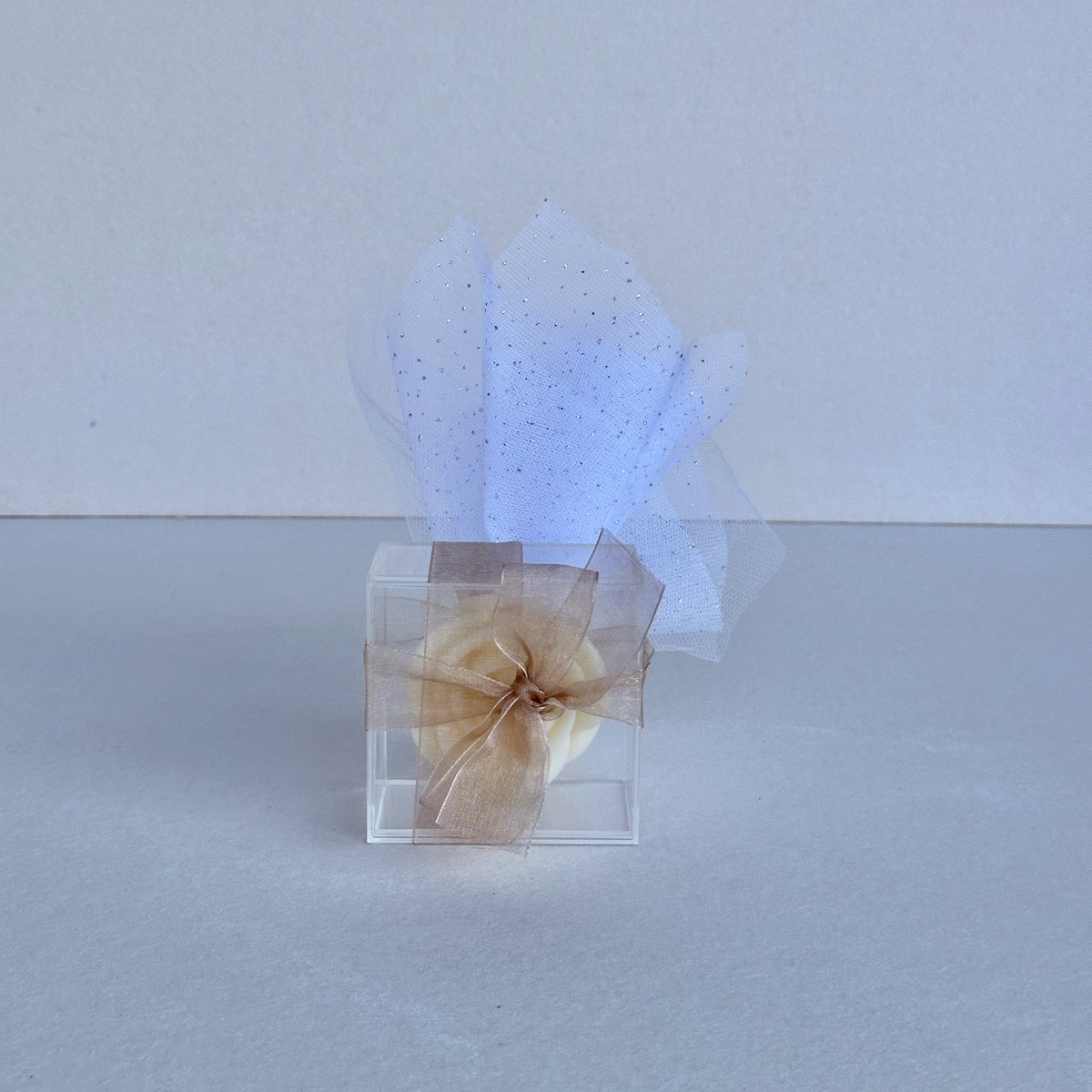 Μπομπονιέρα Γάμου Plexiglass με Αρωματικό Κερί Τριαντάφυλλο